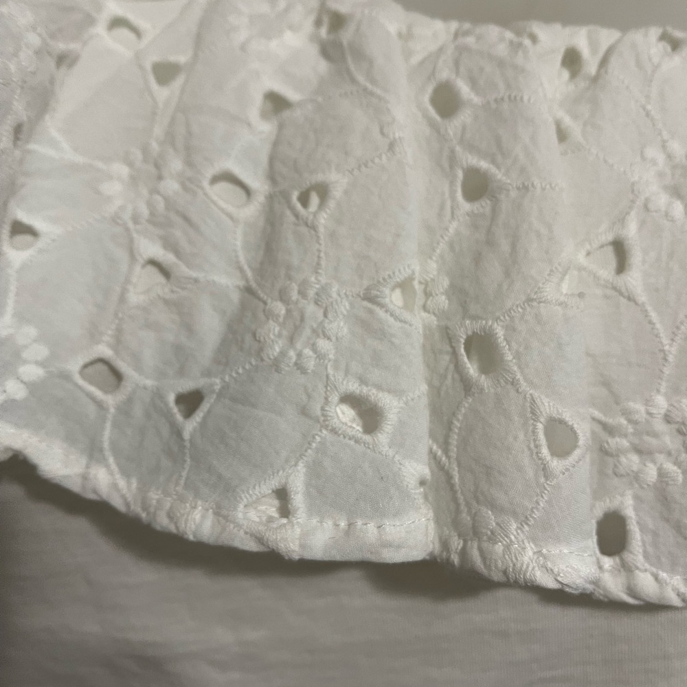 Mango White Eyelet Ruffle Blouse - Picture 4 of 5